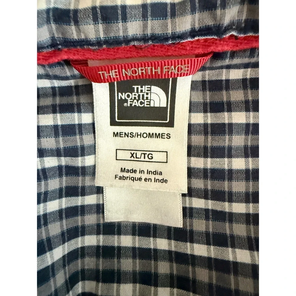 The North Face Men’s Shirt XL Blue Plaid Short Sleeve Cotton Blend Outdoor